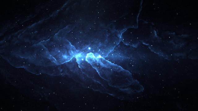 Large blue object starfield space free wallpaper for desktop - medium preview image