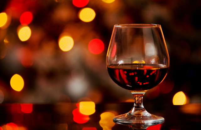 Wine glass table blurry lights free wallpaper for desktop - medium preview image
