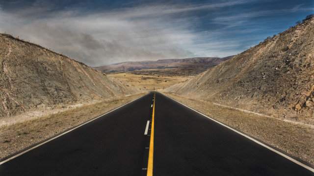Long road mountain cloudy sky #3 free wallpaper for desktop - medium preview image