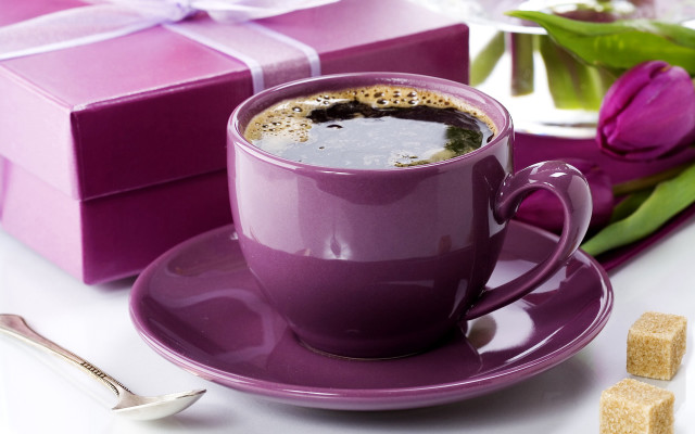Purple coffee bowl candy bow free wallpaper for desktop - medium preview image
