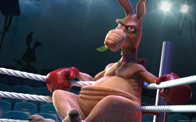 Kangaroo boxing green leaf glove free wallpaper for desktop - medium preview image