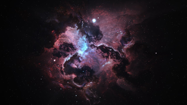 Star cluster blue nebula space free wallpaper for desktop - medium preview image