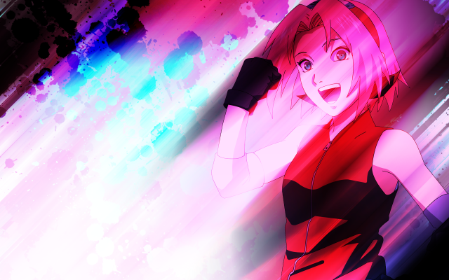 Woman red dress gun pink free wallpaper for desktop - medium preview image