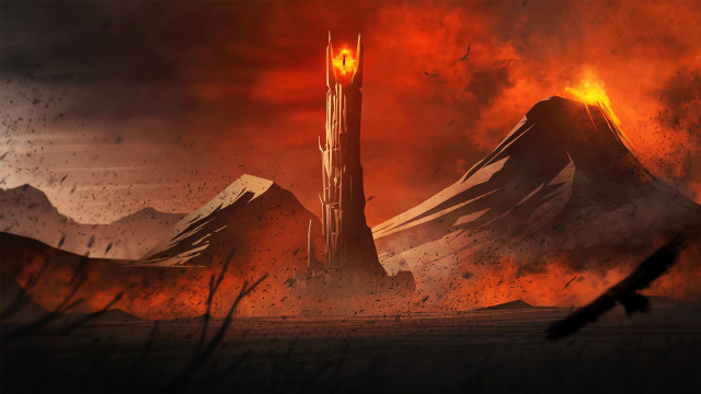 Tower mountain fire embers sunset free wallpaper for desktop - medium preview image