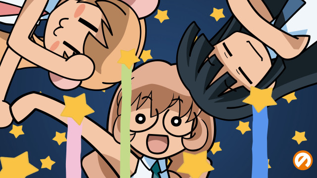 Cartoon girl boy stars gun free wallpaper for desktop - medium preview image