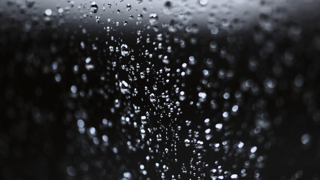Rain drops window black white free wallpaper for desktop - medium preview image