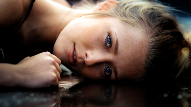 Young girl laying on ground free wallpaper for desktop - medium preview image