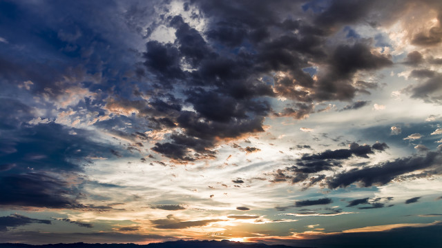 Sunset clouds plane mountain ocean #2 free wallpaper for desktop - medium preview image