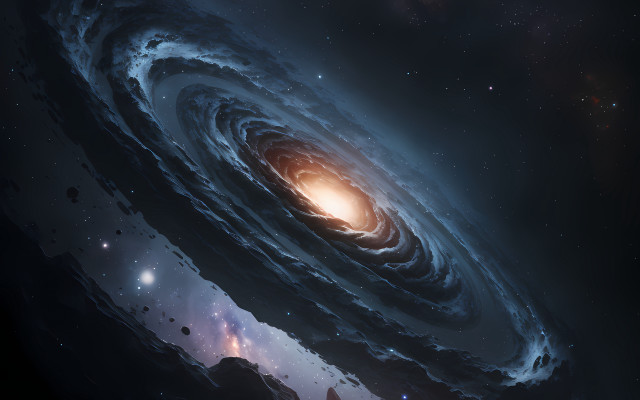 Spiral galaxy bright center stars #4 free wallpaper for desktop - medium preview image