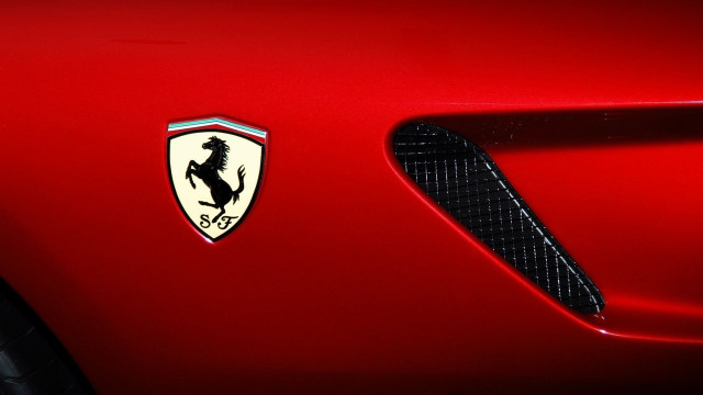 Ferrari badge red sportscar black free wallpaper for desktop - medium preview image