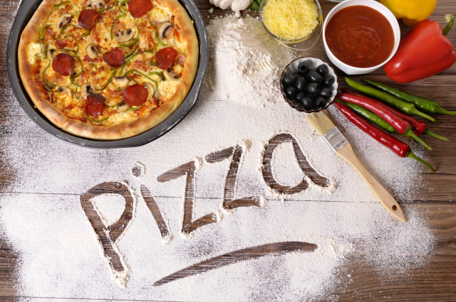 Pizza ingredients cooking conceptual food free wallpaper for desktop - medium preview image