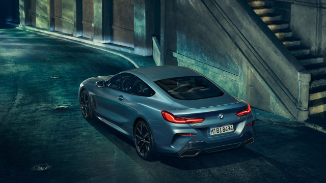 Silver bmw car parking lot free wallpaper for desktop - medium preview image