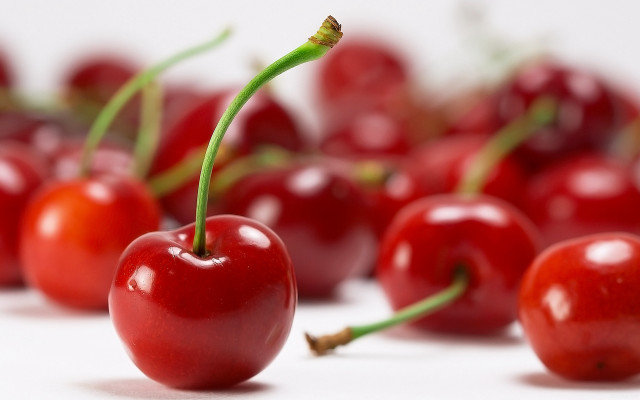 Cherry group white background blurry free wallpaper for desktop - medium preview image