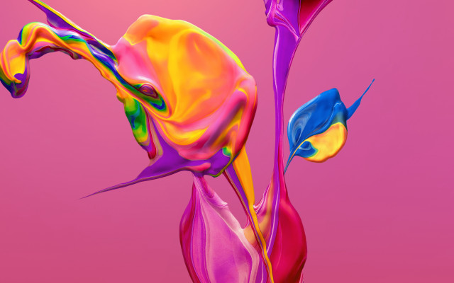 Colorful flower pink background blue #2 free wallpaper for desktop - medium preview image