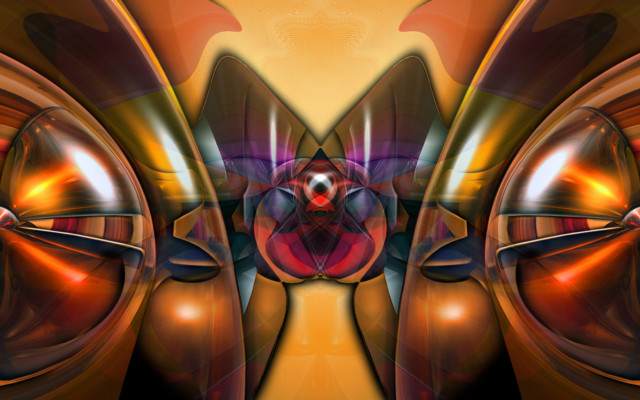 Red orange abstract biomechanical glowing free wallpaper for desktop - medium preview image
