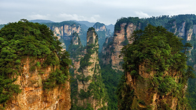Mountain range trees background clouds free wallpaper for desktop - medium preview image