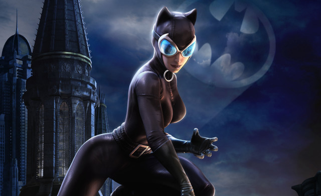 Catwoman gothic castle moon blonde free wallpaper for desktop - medium preview image