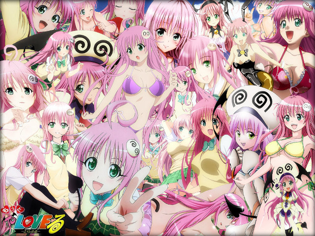 Anime girls pink hair green #2 free wallpaper for desktop - medium preview image