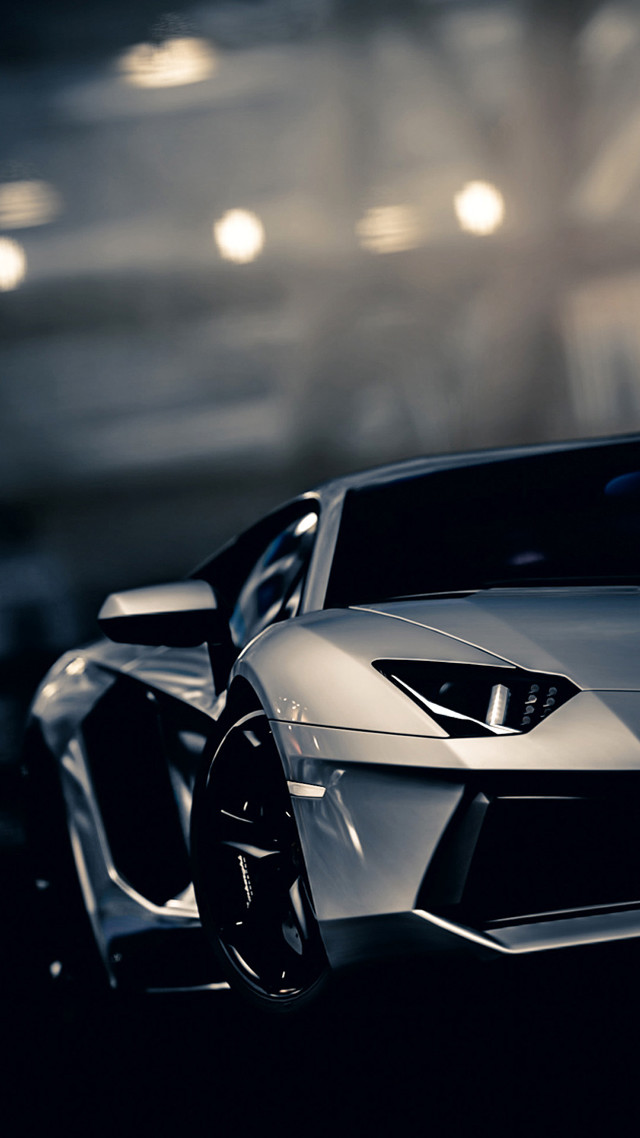 White sports car night street #2 free wallpaper for mobile - medium preview image