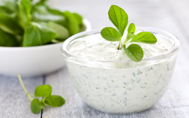 Bowl dip green leaves spinach free wallpaper for desktop - medium preview image