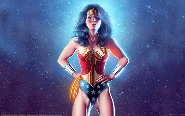 Woman wonder costume dark hands free wallpaper for desktop - medium preview image