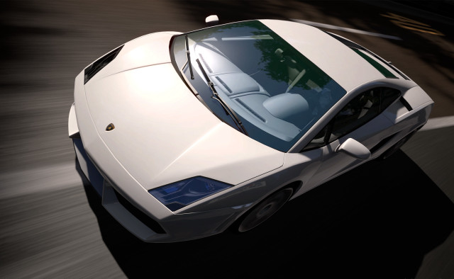 White sports car driving forest #7 free wallpaper for desktop - medium preview image