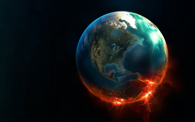 Earth fireball apocalyptic matte planet free wallpaper for desktop - medium preview image