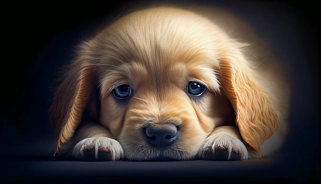 Puppy blue eyes laying on free wallpaper for desktop - medium preview image