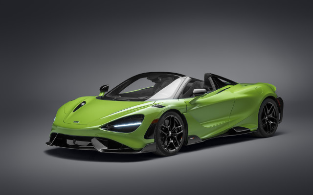 Green sports car black top #2 free wallpaper for desktop - medium preview image