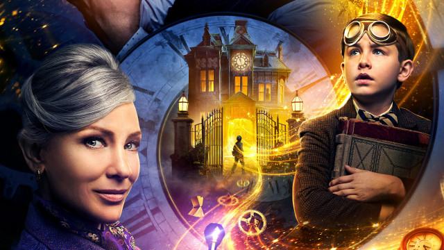 Woman boy clock face city #2 free wallpaper for desktop - medium preview image