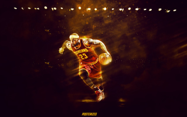 Basketball player running spotlight dark free wallpaper for desktop - medium preview image