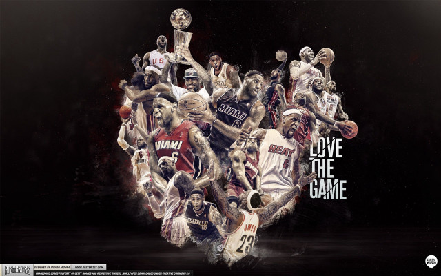 Basketball graphic love the game free wallpaper for desktop - medium preview image
