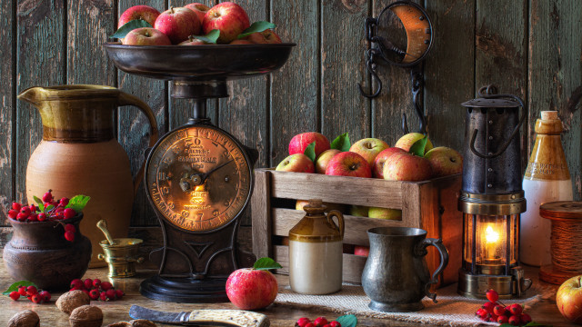 Harvest vibrant stilllife fruit vegetables free wallpaper for desktop - medium preview image