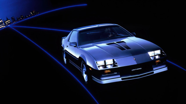Retrocar citylights synthwave rendering vroom free wallpaper for desktop - medium preview image