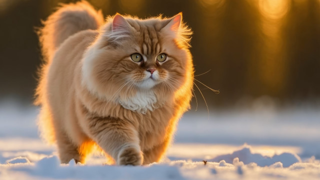 Cat snow light renaissance majesty free wallpaper for desktop - medium preview image