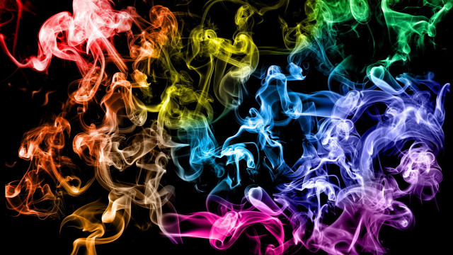 Rainbow smoke dark background fire free wallpaper for desktop - medium preview image