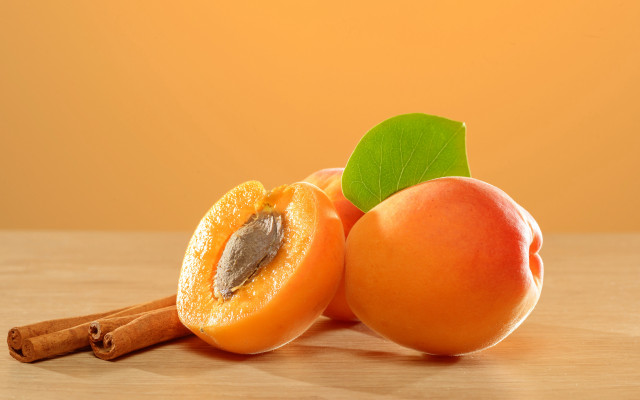 Peaches wooden table cinnamon leaf free wallpaper for desktop - medium preview image