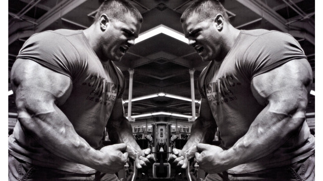 Man squat barbell gym mirrors free wallpaper for desktop - medium preview image