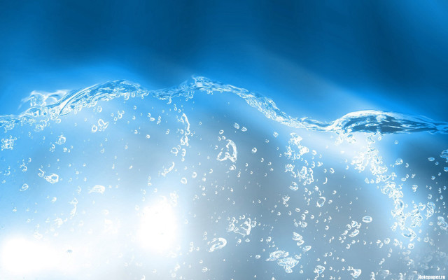 Blue ocean wave bubbles sunshine free wallpaper for desktop - medium preview image