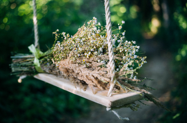 Flowers hanging swing forest ecological free wallpaper for desktop - medium preview image