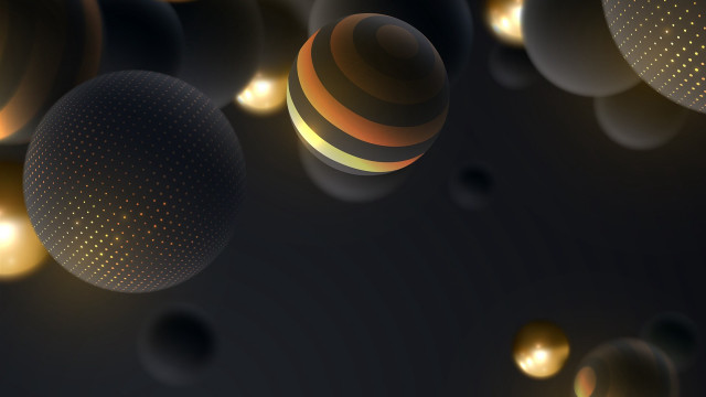 Floating balls lights black background free wallpaper for desktop - medium preview image