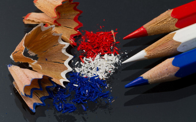 Pencils colored shavings tabletop black free wallpaper for desktop - medium preview image