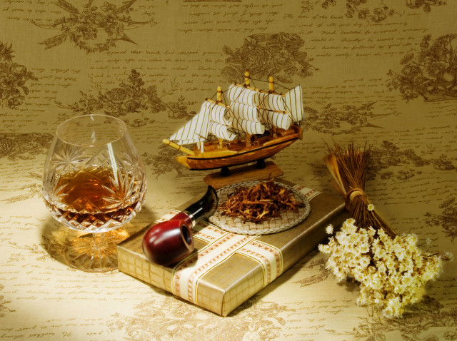 Wine bottle glass table ship free wallpaper for desktop - medium preview image