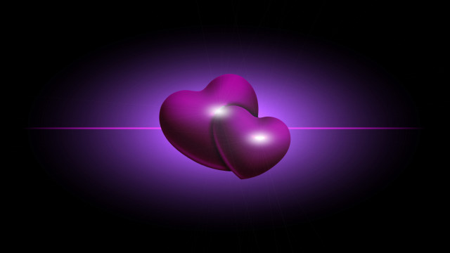 Purple hearts neoromantic love digital free wallpaper for desktop - medium preview image