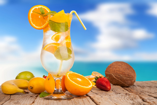 Orange juice glass fruit summer free wallpaper for desktop - medium preview image