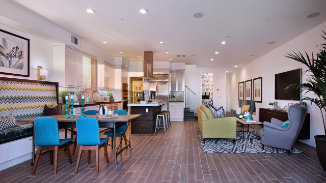 Living room kitchen dining table free wallpaper for desktop - medium preview image