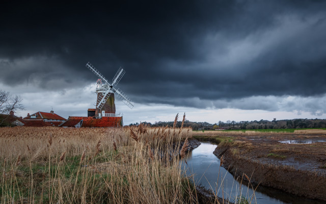 Windmill field darksky stream arts free wallpaper for desktop - medium preview image