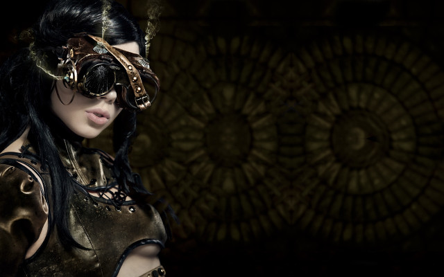 Gothic cyberpunk steampunk mask dress free wallpaper for desktop - medium preview image