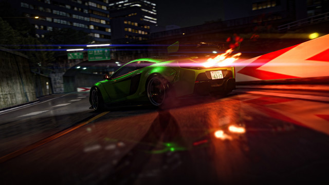 Car night city lights virtual free wallpaper for desktop - medium preview image