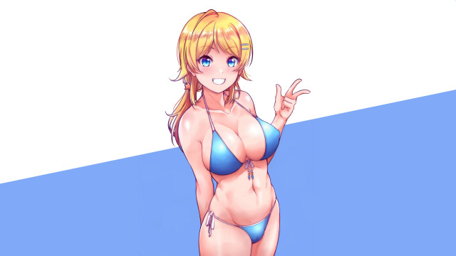 Evelyn abelson blonde bikini smile free wallpaper for desktop - medium preview image